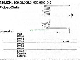 Eredeti ,gyári Pöttinger felszedőkocsi rugósujj