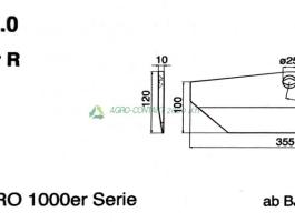 Eredeti ,gyári Pöttinger Synkro kultivátor csavartkés jobb
