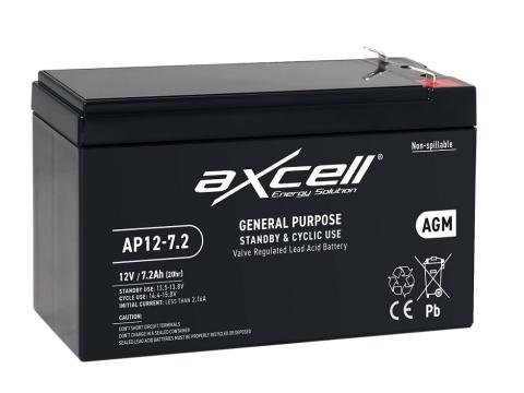 AXCELL indítóakkumulátor 12V-7.2A (118120069/0 helyettesítő)