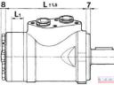 Hidromotor 50cm³, DN-25, görgős, tárcsás elosztóval