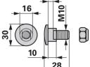 Késtartó csavar+anya M10x28, DN-16 (56210100)