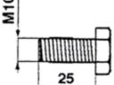 Késtartó csavar M10x25, DN-25