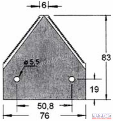 Kaszapenge alternáló 76x83x2,7 alul recézett