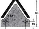 Kaszapenge alternáló 76x83x2,7 felül recézett