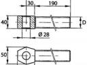 Feszítő lakat fej DN-28, M36x3 bal menetes orsó