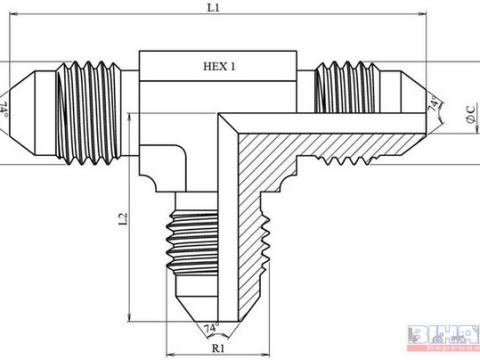 T idom 3/4&amp;#34; UNF 74° kúppal