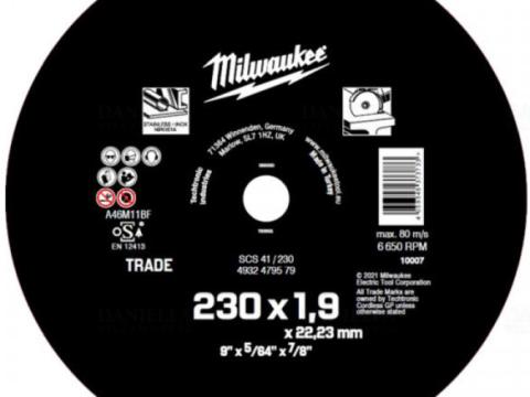 Vágókorong 230x1,9 Milwaukee Vágókorong 230x1,9 Milwaukee