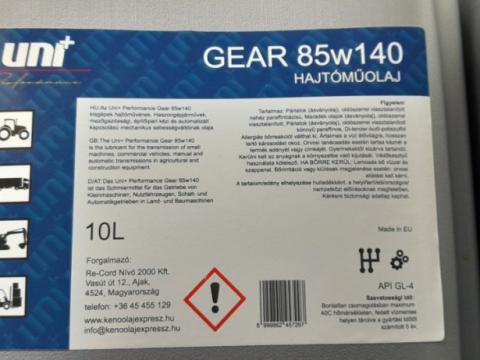 UNI+PERFORMA GEAR 85W-140 hajtómű olaj 10L