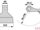 Szárzúzó kalapács 120x40xDN-20,5, R110