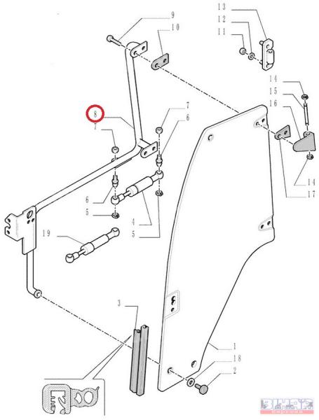 CNH ajtó tartó konzol