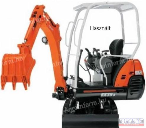 Kubota KX36-3 használt gumihevederes minikotrógép