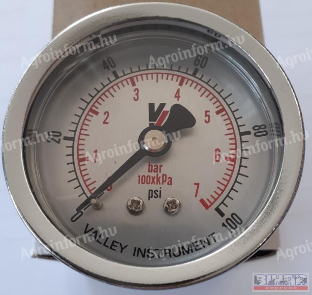 Manométer (0- 10 bar) hátsó csatlakozású