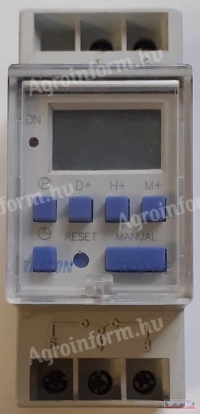 Elektronikus kapcsolóóra (időkapcsoló) DIN sínre szerelhető