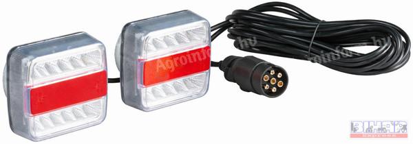 Hátsó lámpa vontatmányra, mágneses, 7,5m+2,5m LEDes