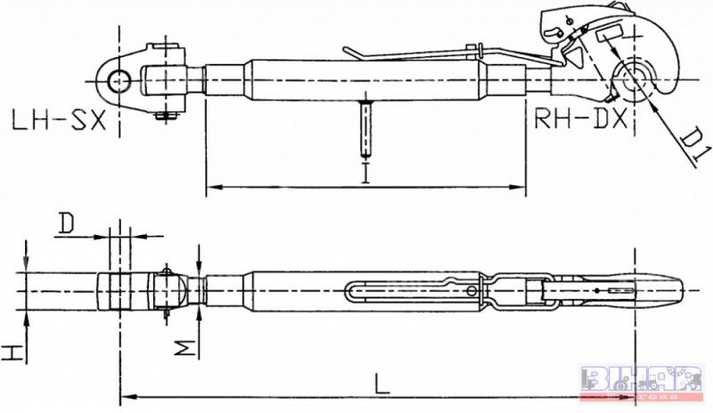 Feszítő lakat 3.pont kpl. 50x710-1000 Horgos