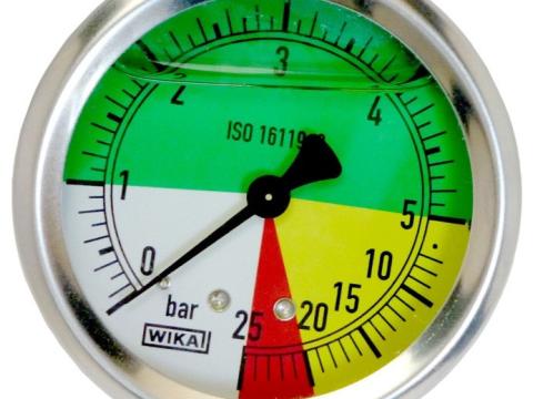 Manométer (0- 5/25 bar) hátsó csatlakozású