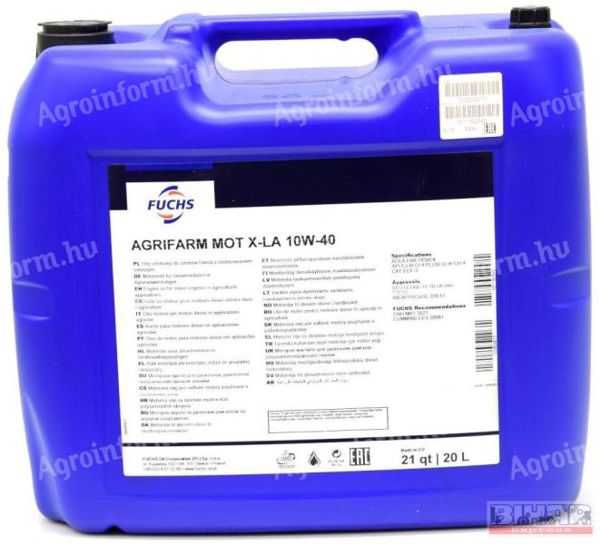 Fuchs Agrifarm motorolaj 10W-40; 20 liter