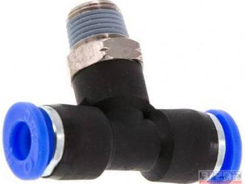 Csőtoldó idom 8 mm T-idom műanyag-fém