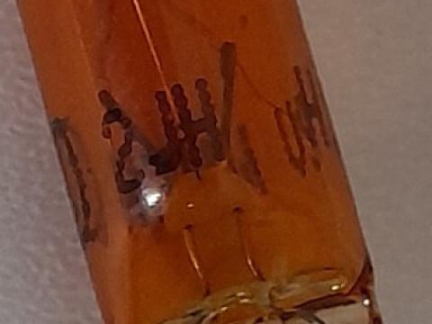 Izzó 12V 5W Üveg sárga