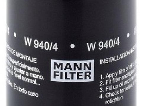 Olajszűrő W- 940/ 4 Mann-Filter Olajszűrő W- 940/ 4 Mann-Filter