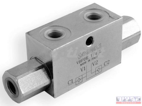 Visszacsapó szelep 1/2" BB kettős vezérelt Visszacsapó szelep 1/2" BB kettős vezérelt