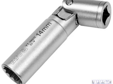 Dugókulcsfej 3/8" 14mm Gyertyakulcs csuklós Dugókulcsfej 3/8" 14mm Gyertyakulcs csuklós