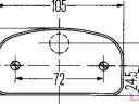 Rendszám megvilágító lámpa 105x55mm Hella