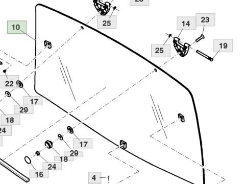 John Deere hátsóüveg AL212195 John Deere hátsóüveg AL212195