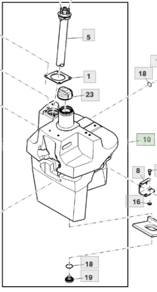 John Deere üzemanyag tank ER436374