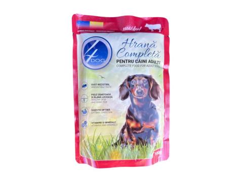 4Dog marhahúsos nedves kutyaeledel felnőtt kutyáknak 100g 4Dog marhahúsos nedves kutyaeledel felnőtt kutyáknak 100g