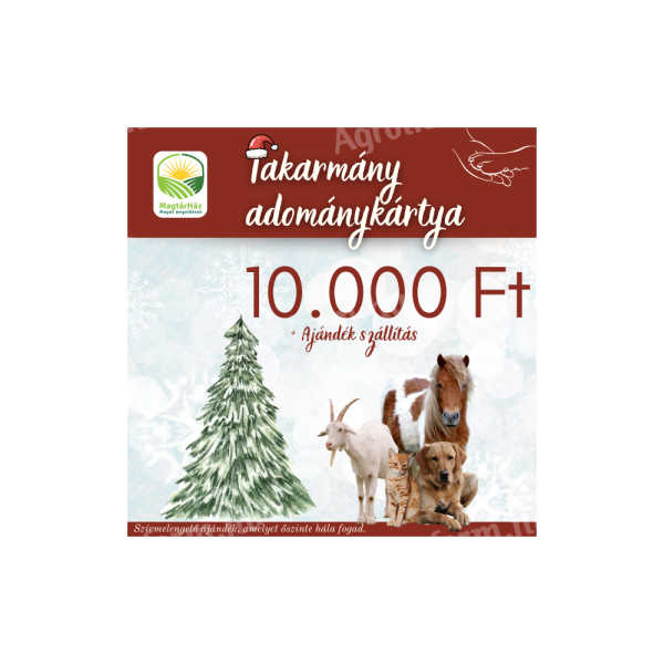 Takarmány ADOMÁNYkártya 10 000 Ft értékben