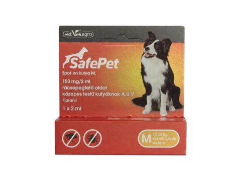 SafePet bolha elleni spot-on csepp kutyáknak 10-20kg M SafePet bolha elleni spot-on csepp kutyáknak 10-20kg M