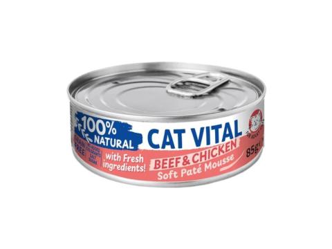 Cat Vital konzerv mousse marhával és csirkével felnőtt macskáknak 85g