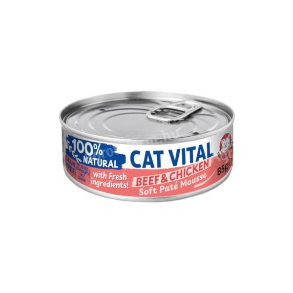 Cat Vital konzerv mousse marhával és csirkével felnőtt macskáknak 85g