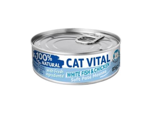 Cat Vital konzerv mousse fehér hallal és csirkével felnőtt macskáknak 85g