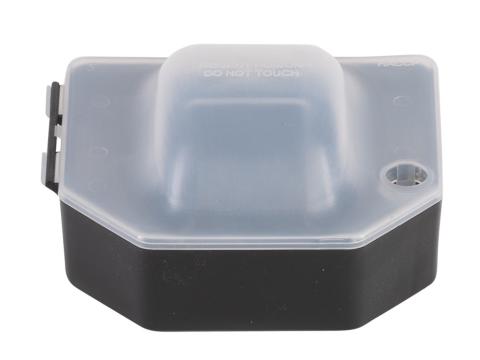 Egérdoboz fém nyárssal, áttetsző tetővel, kulcsos