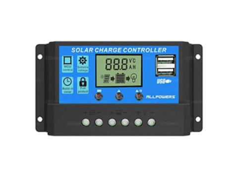 Napelem töltésszabályzó LCD kijelzővel 12V/24V 20A Napelem töltésszabályzó LCD kijelzővel 12V/24V 20A