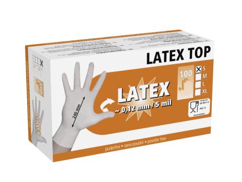 Latex Top egyszer használatos kesztyű - S Latex Top egyszer használatos kesztyű - S