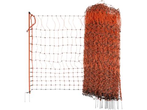 Baromfiháló, narancssárga, 50 m x 106 cm, dupla leszúró tüskével Baromfiháló, narancssárga, 50 m x 106 cm, dupla leszúró tüskével