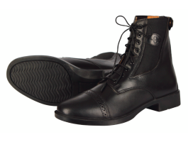 MONACO fűzős bőr bokacsizma, fekete - 38