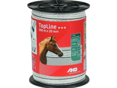 TopLine szalag, 200m, 20mm, fehér/fekete, 6x0,25mmTricond TopLine szalag, 200m, 20mm, fehér/fekete, 6x0,25mmTricond