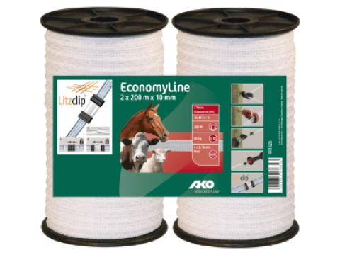 AKO Economyline villanypásztor szalag 10 mm 2x200 m fehér AKO Economyline villanypásztor szalag 10 mm 2x200 m fehér