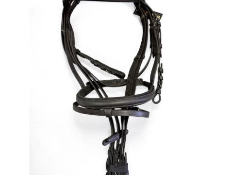 Velúrbőrrel bélelt lovaglókantár szárral - full , fekete Velúrbőrrel bélelt lovaglókantár szárral - full , fekete