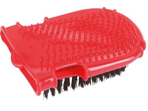 Lóvakaró műanyag kesztyű, piros Lóvakaró műanyag kesztyű, piros