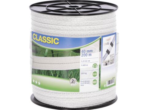 CLASSIC CORRAL szalag fehér 200 m/40 mm 9X0,20+4X0,3SSW CLASSIC CORRAL szalag fehér 200 m/40 mm 9X0,20+4X0,3SSW