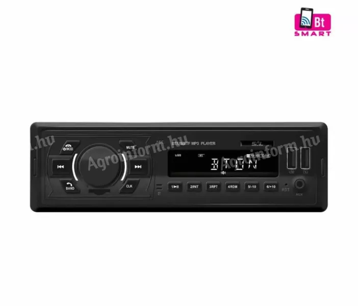 Autórádió és MP3/WMA lejátszó (BT, FM RDS, USB, SD, AUX, FLAC, APE, WAV)
