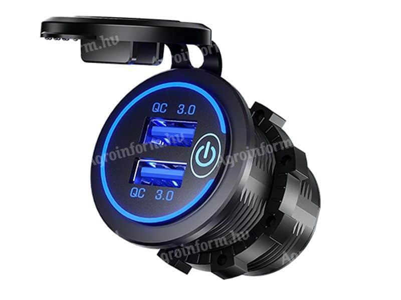 USB csatlakozó autóba szerelhető Quick Charge 3.0