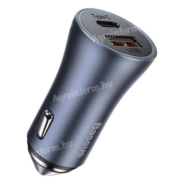 Szivargyújtós USB telefontöltő USB A és type C