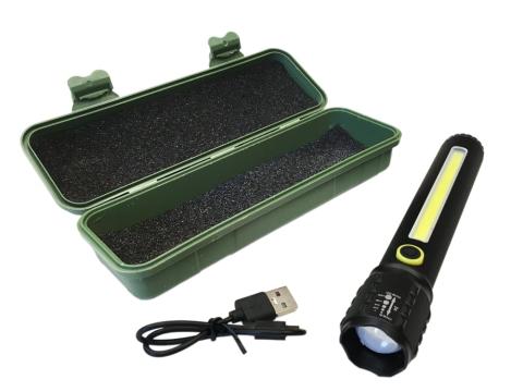 Tölthető elemlámpa szárba épített LED csík, fókuszálható Tölthető elemlámpa szárba épített LED csík, fókuszálható