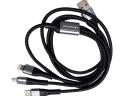 USB töltőkábel 3 végződéssel Micro USB Type-C  Lightning